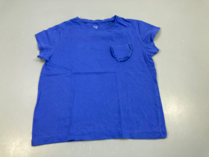 T-shirt m.c bleu poche, un peu bouloché, moins cher chez Petit Kiwi