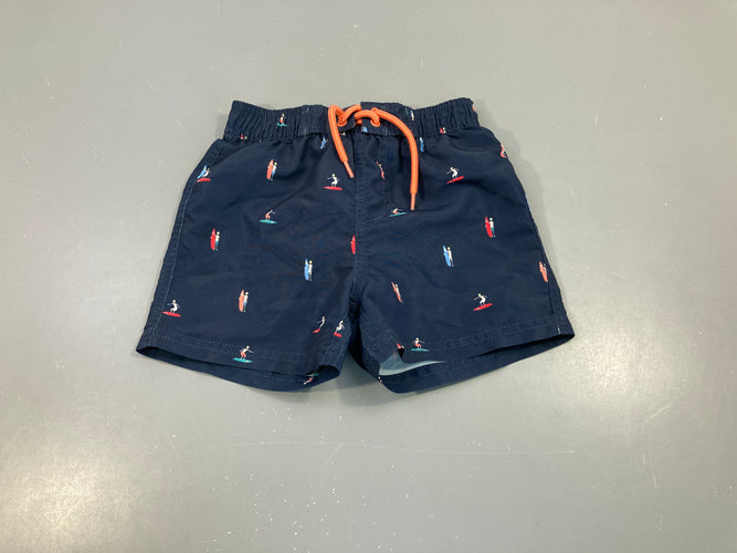 Maillot short bleu marine surfeurs, moins cher chez Petit Kiwi