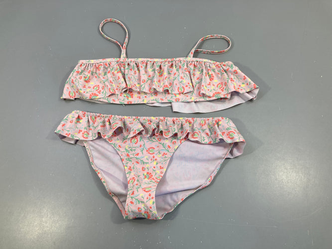 Bikini rose fleurs, moins cher chez Petit Kiwi