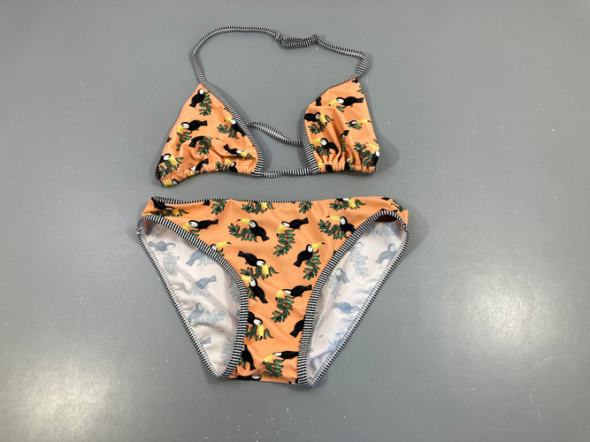 Bikini orange toucans, moins cher chez Petit Kiwi