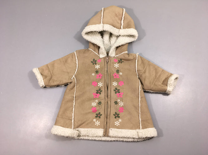 Veste réversible fausse fourrure bordeaux à capuche, moins cher chez Petit Kiwi