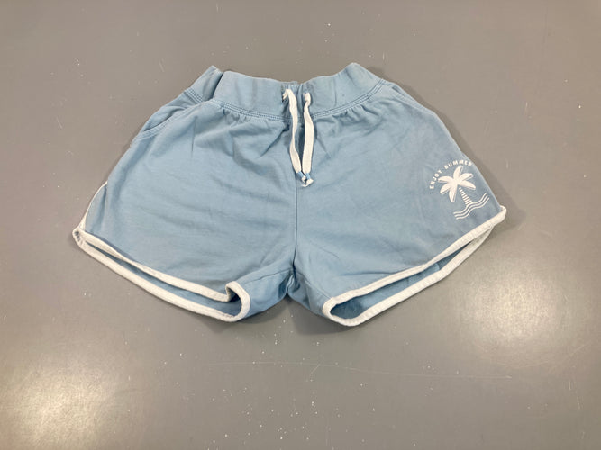 Short molleton bleu palmier, moins cher chez Petit Kiwi