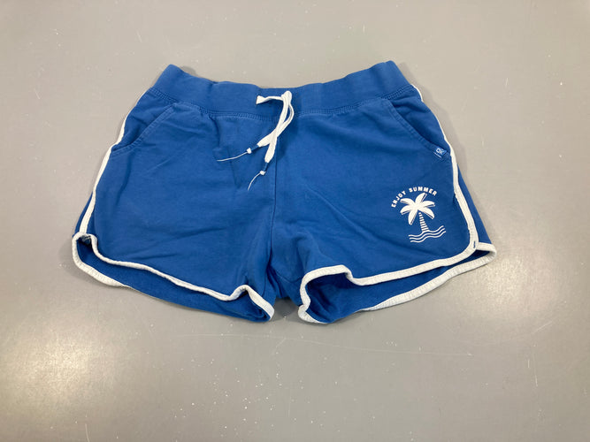 Short molleton bleu palmier, moins cher chez Petit Kiwi