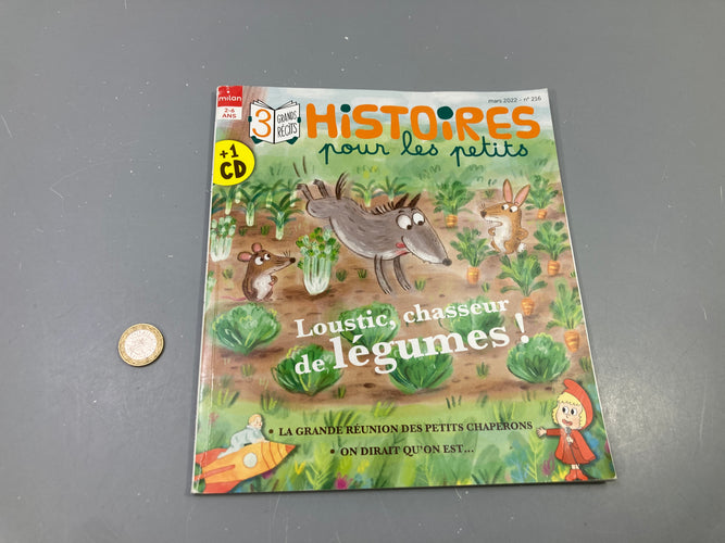 Magazine Histoires pour les petits n°216, Loustic chasseur de légumes, 2-6 ans, Milan, moins cher chez Petit Kiwi
