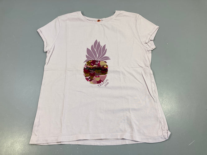 T-shirt m.c mauve ananas sequins réversibles, moins cher chez Petit Kiwi