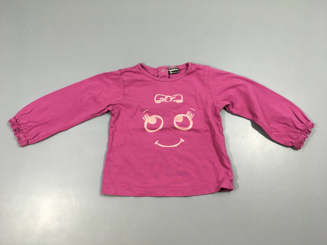 T-shirt m.l mauve sourire, moins cher chez Petit Kiwi