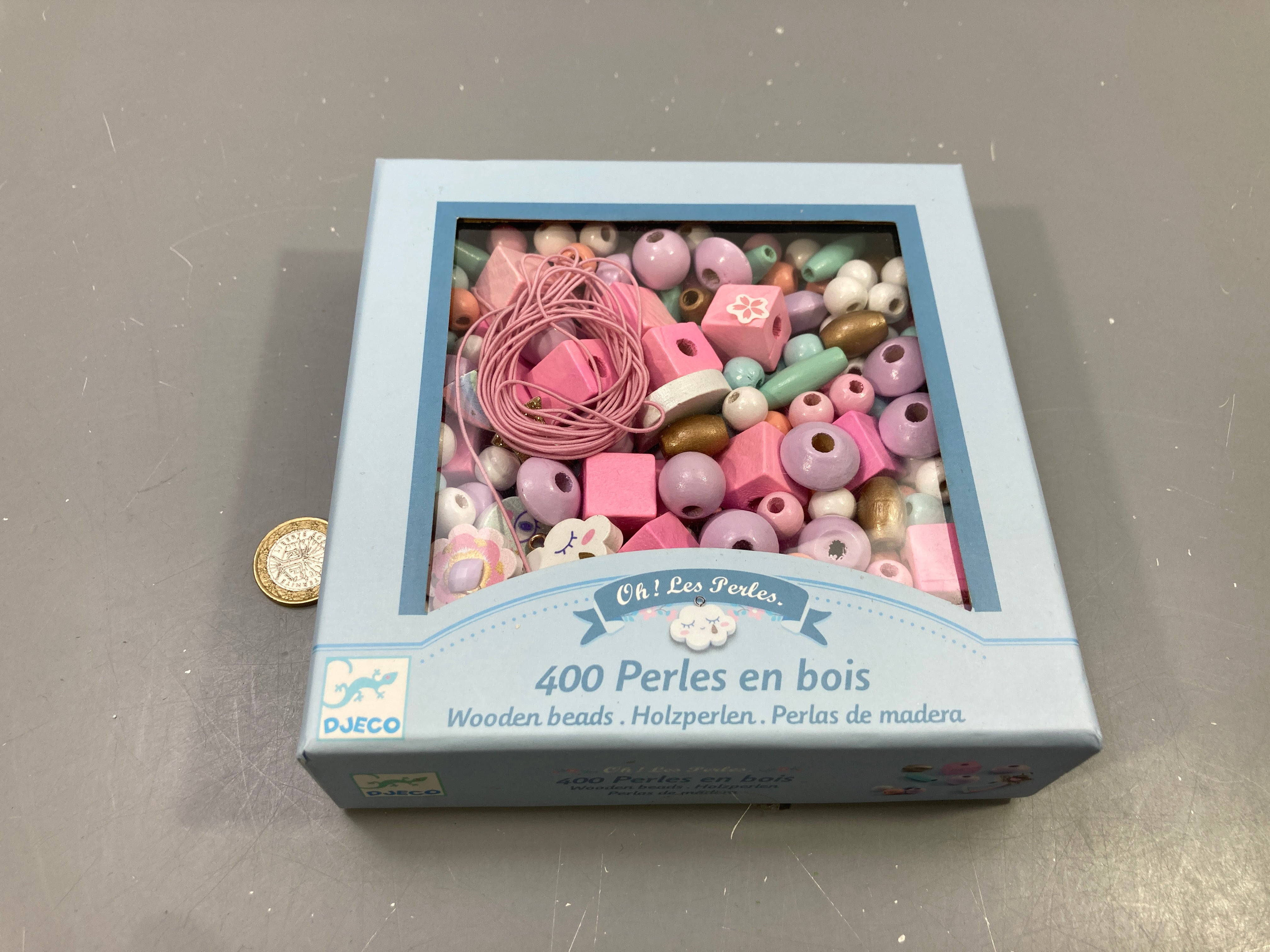 Coffret 400 perles en bois pastel, Oh ! Les Perles