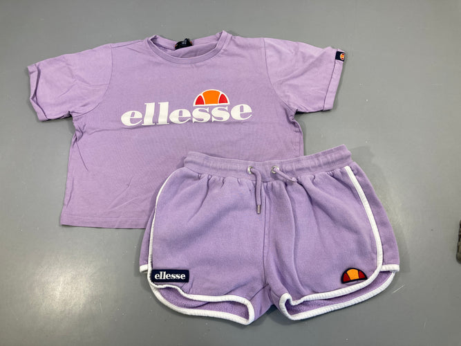 T-shirt m.c mauve + short molleton un peu bouloché Ellesse, moins cher chez Petit Kiwi