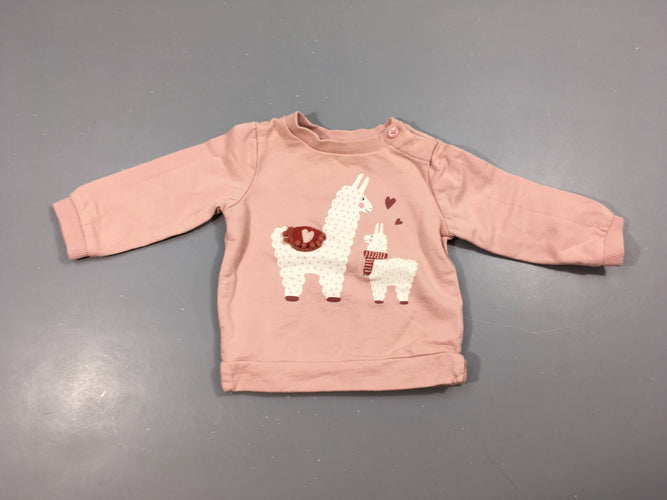 Sweat rose lamas, moins cher chez Petit Kiwi