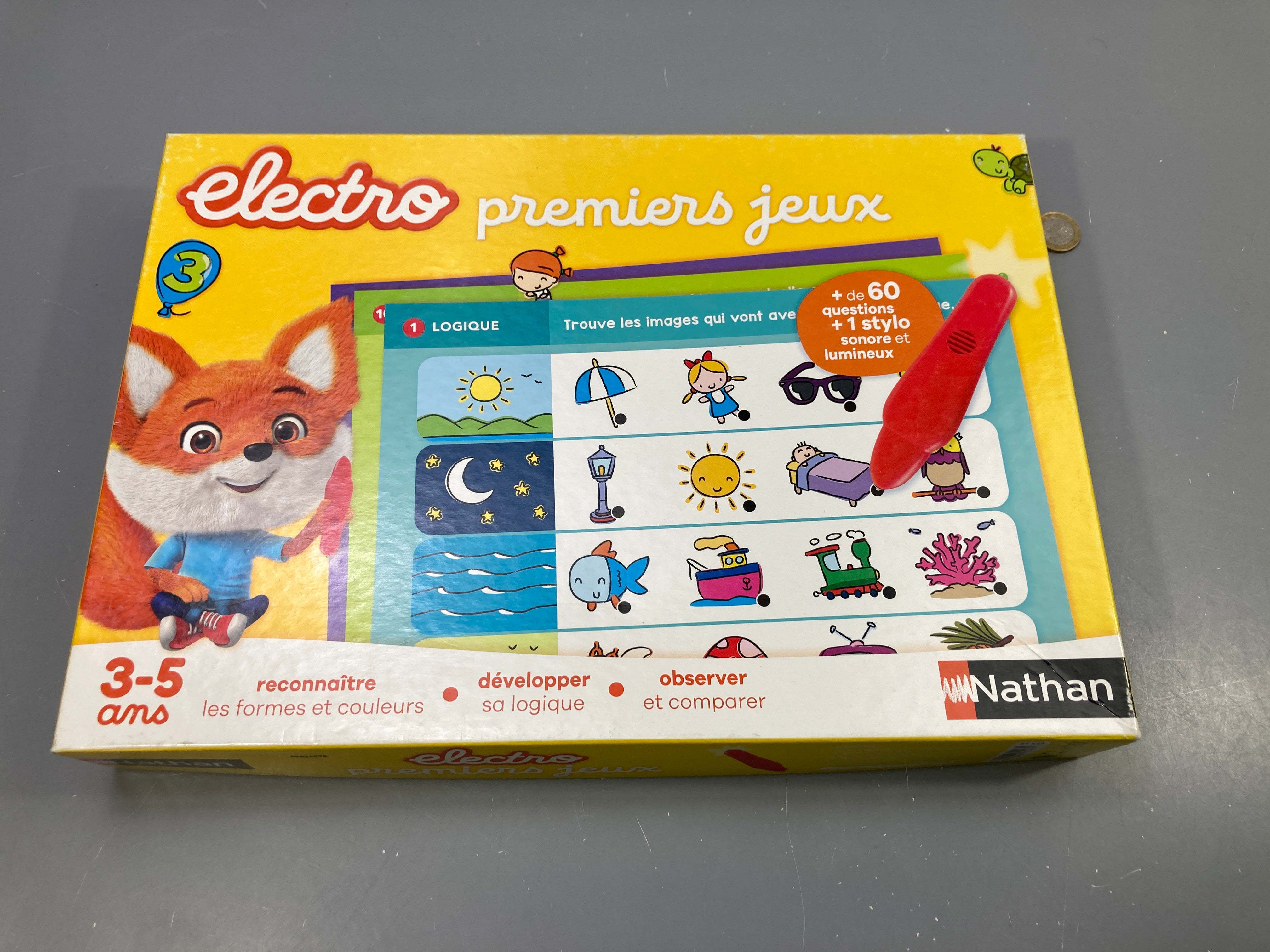 Jeu Electro premiers jeux, + de 60 questions et stylo sonore lumineux, 3-5 ans Pile à changer