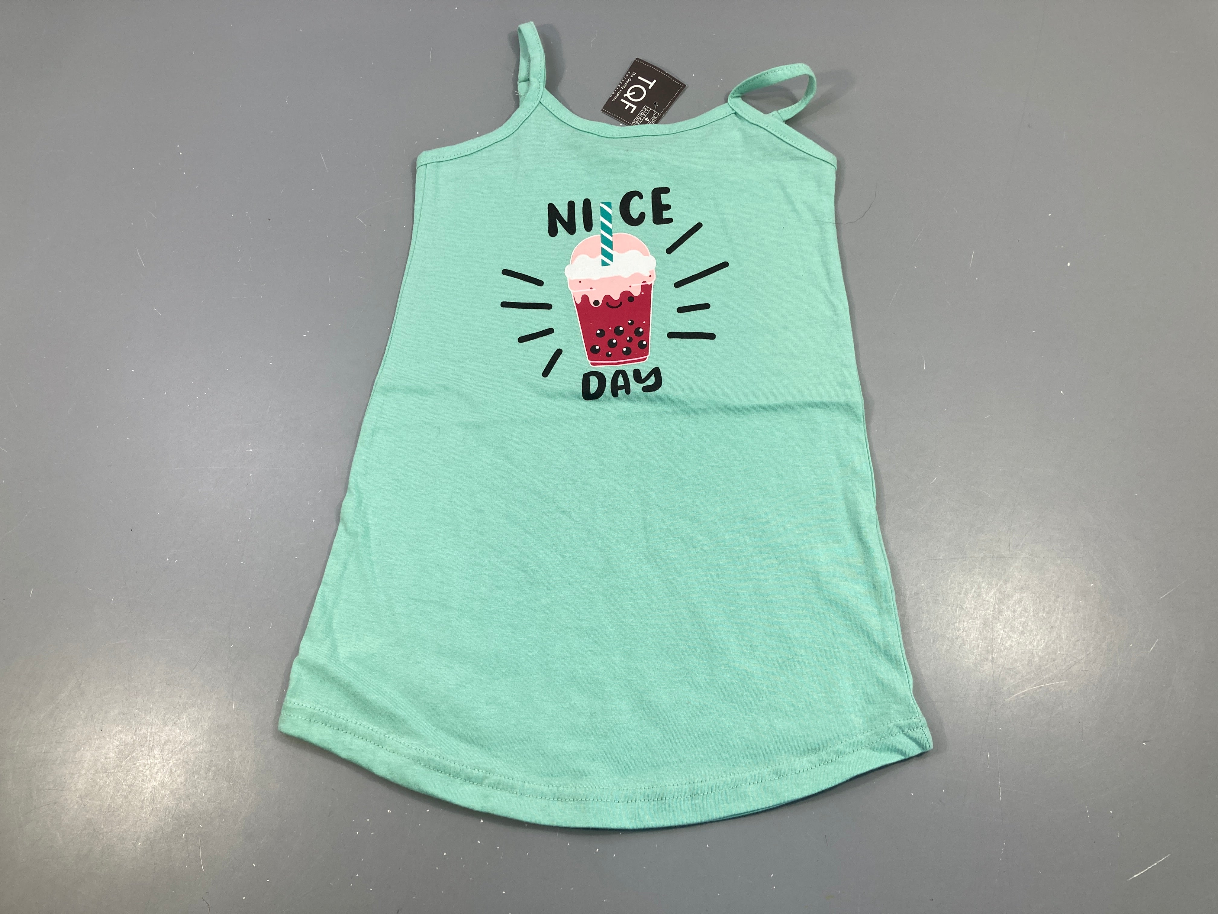 NEUF Robe fines bretelles jersey vert glace