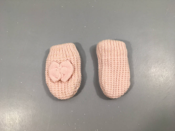 Moufles mailles rose doublées polar, moins cher chez Petit Kiwi