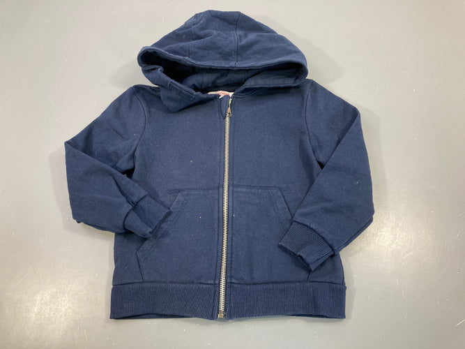 Sweat zippéà capuche bleu marine, moins cher chez Petit Kiwi
