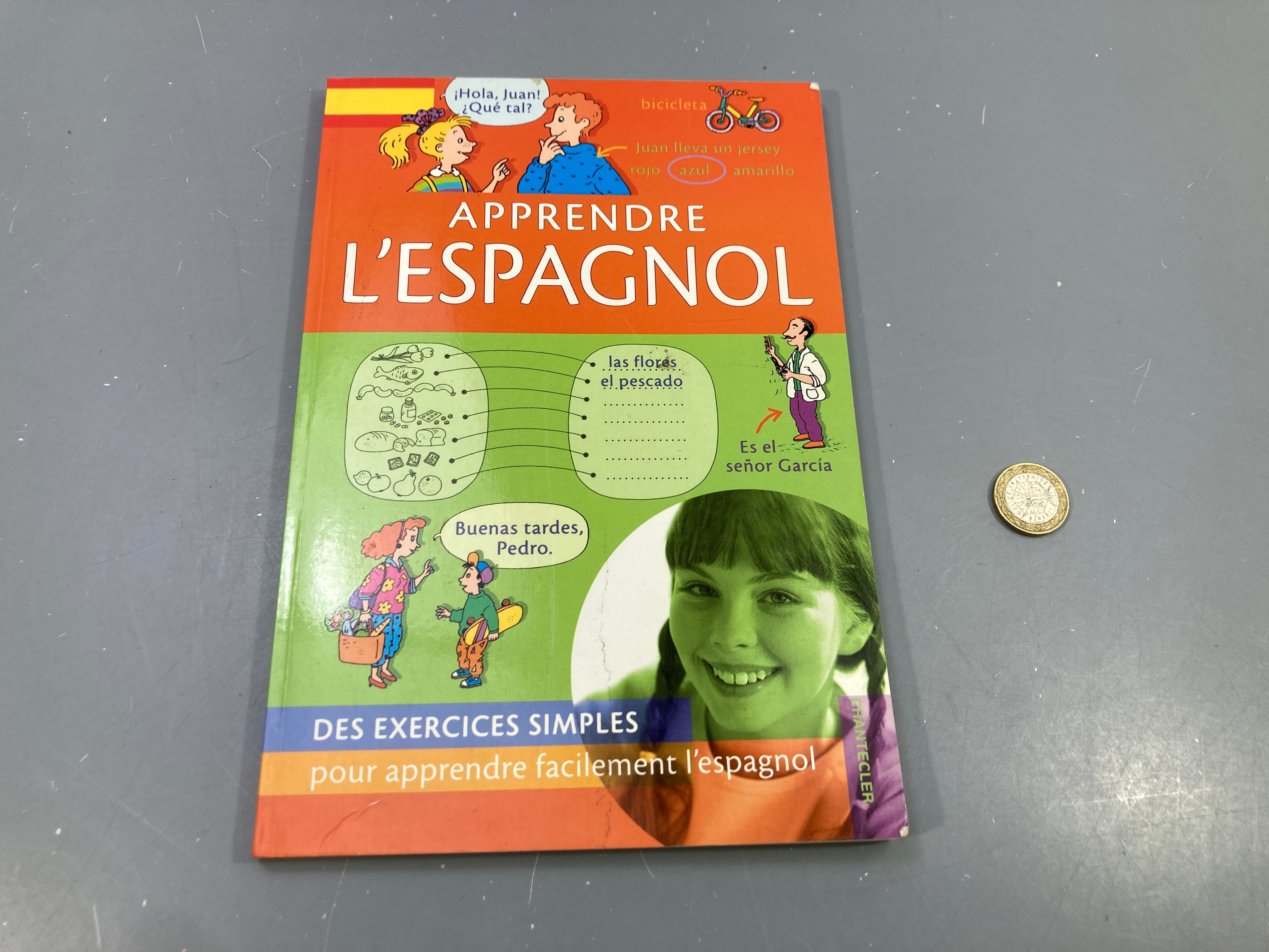 Livre Apprendre l'espagnol, exercices simples, Chantaille et chevilles élastiquesler