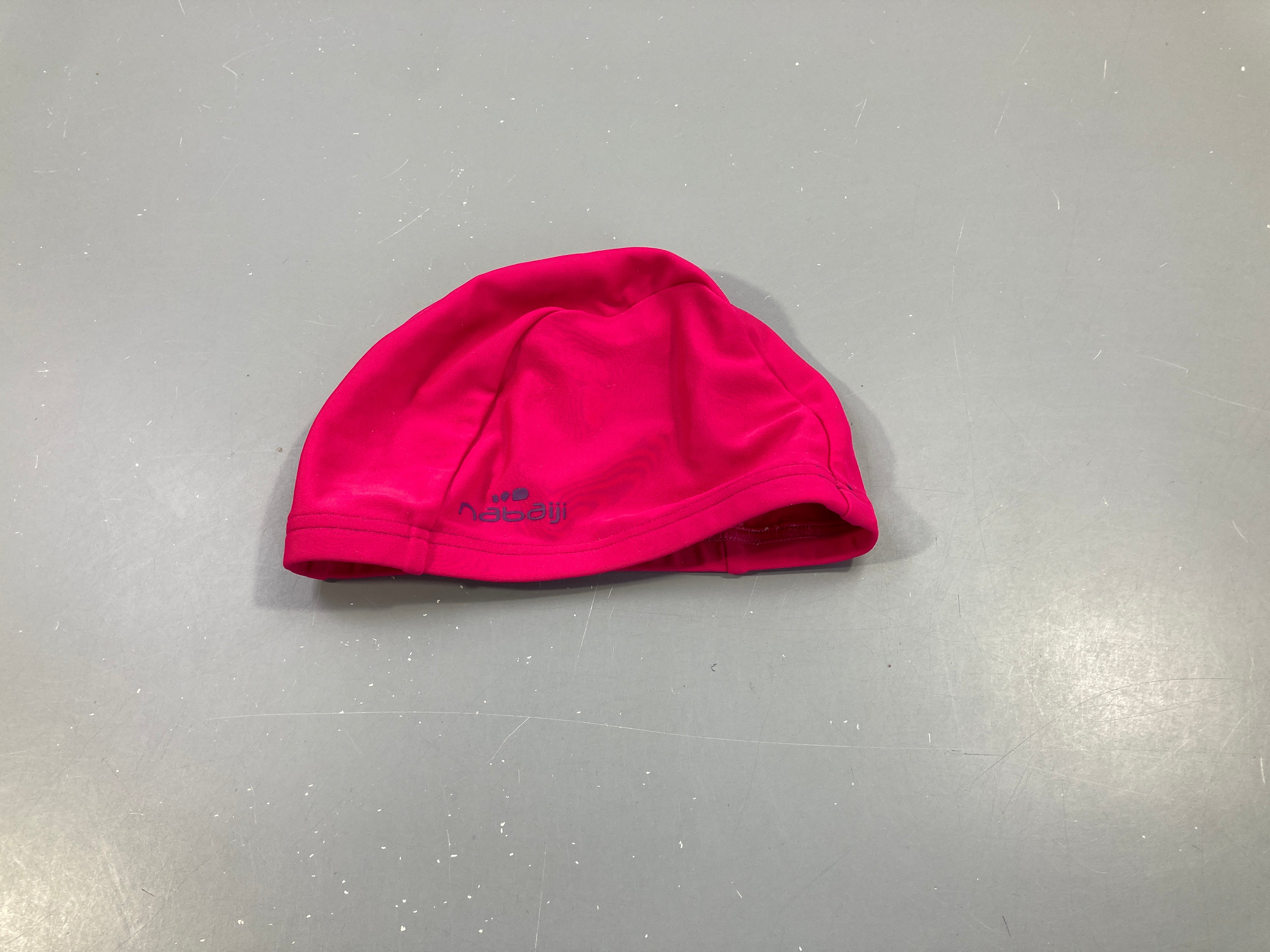 Bonnet de bain tissu rose vif, Nabaiji