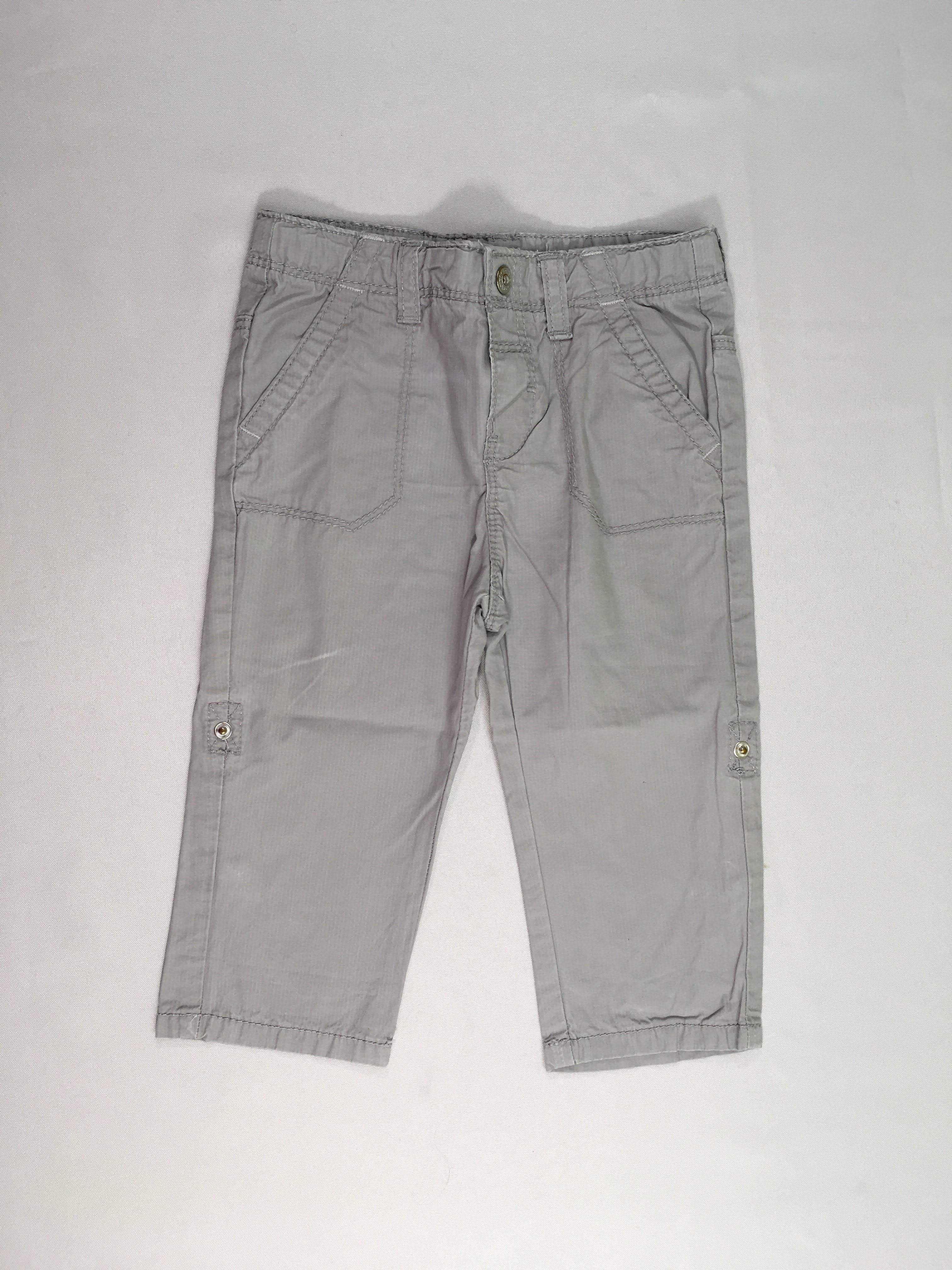 Pantalon gris clair retroussable