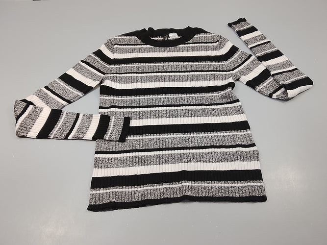 Pull côtelé noir, gris chiné ,blanc, moins cher chez Petit Kiwi