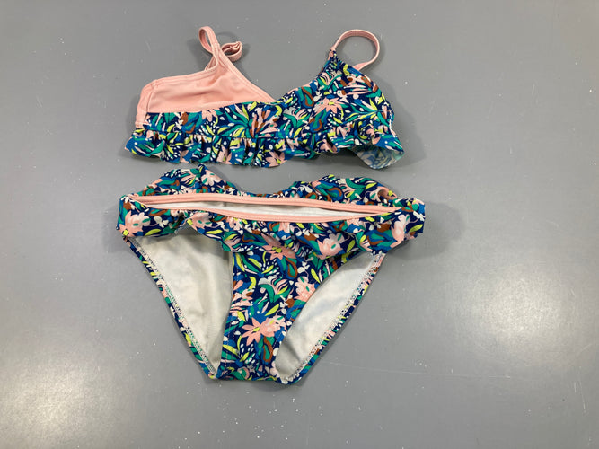 Bikini bleu foncé fleurs, B.Nosy, moins cher chez Petit Kiwi