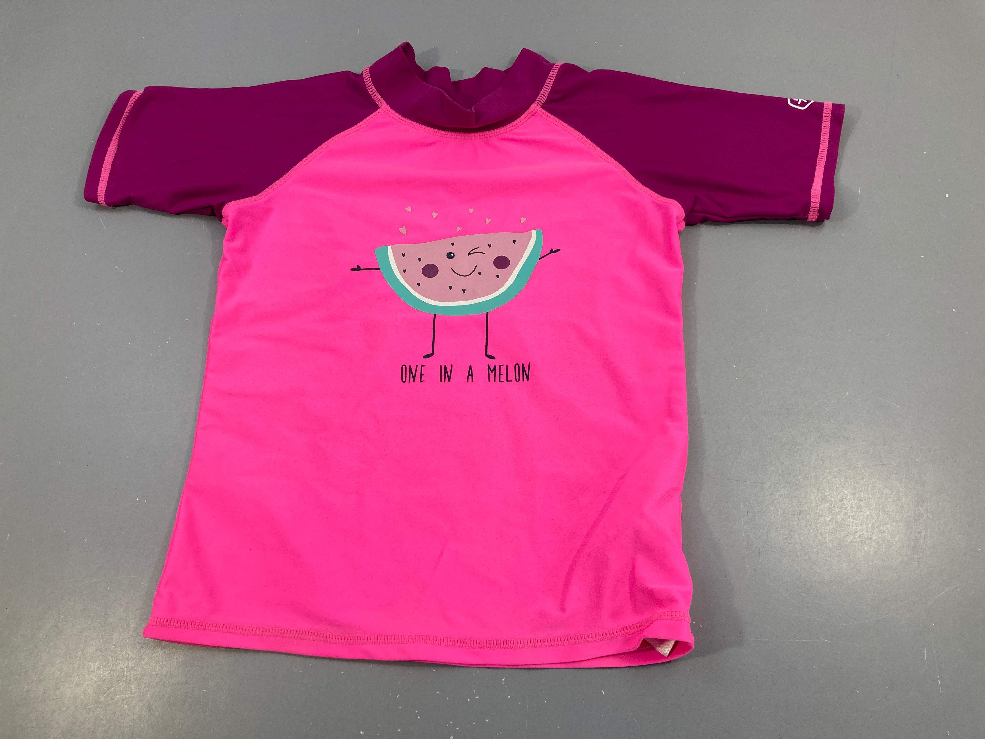 T-shirt m.c anti-uv rose/mauve pastèque