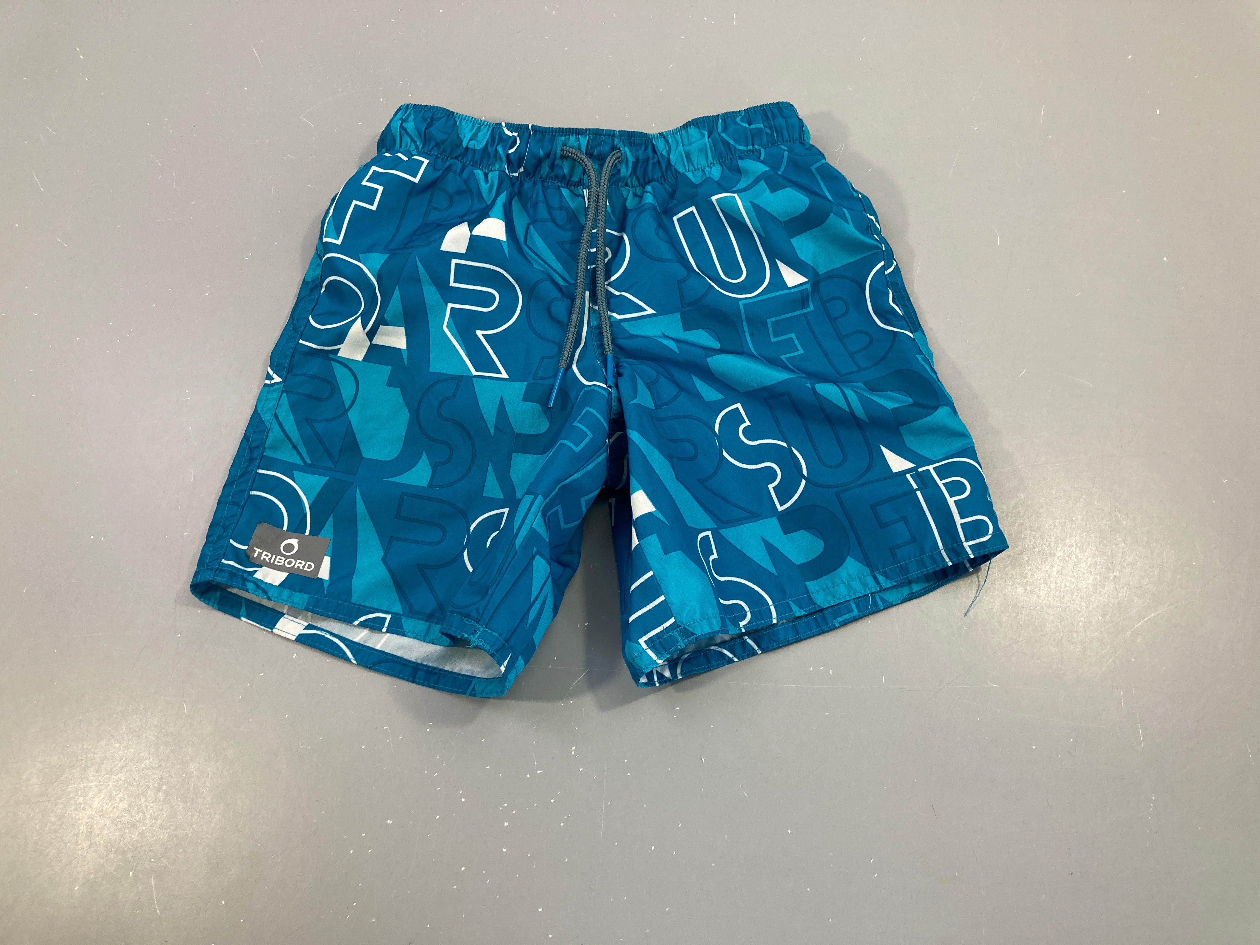 Maillot short bleu lettres