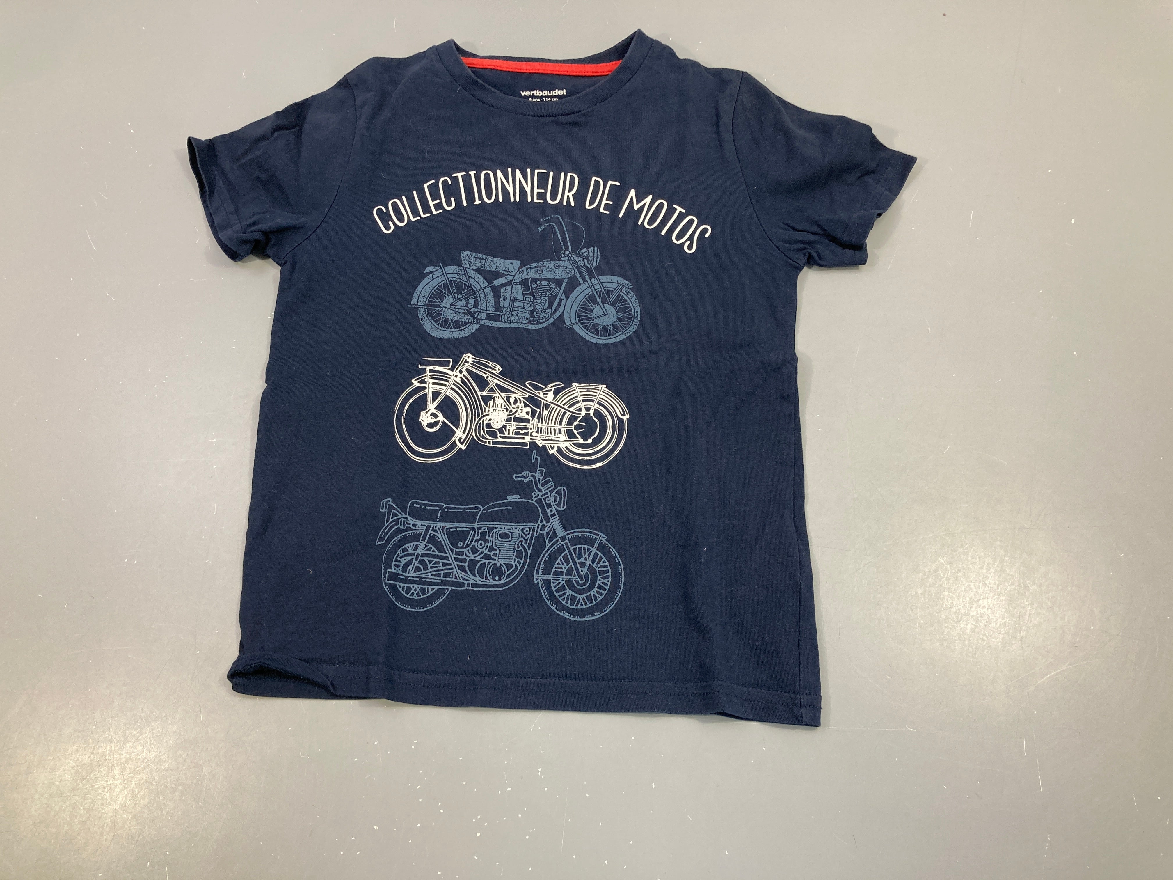T-shirt m.c bleu marine moto