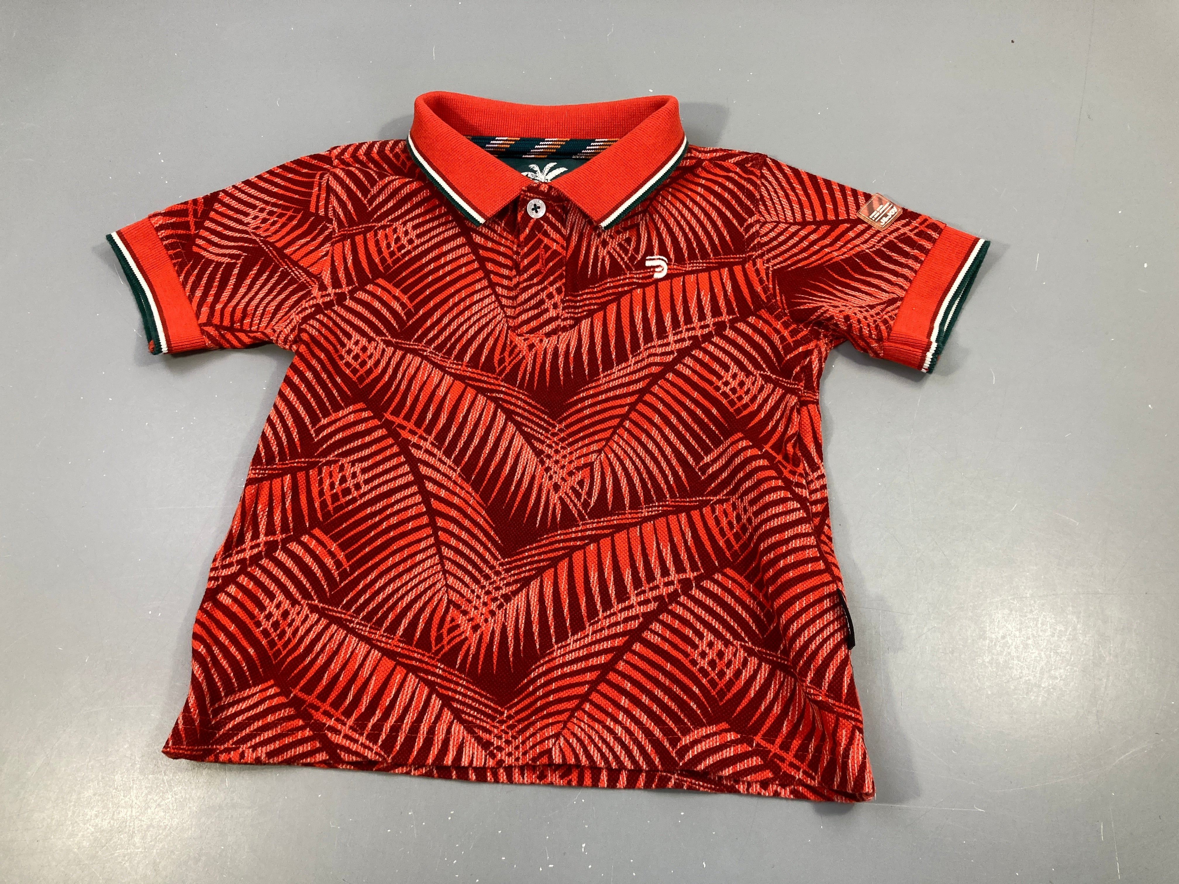 Polo m.c orange feuilles, J&Joy