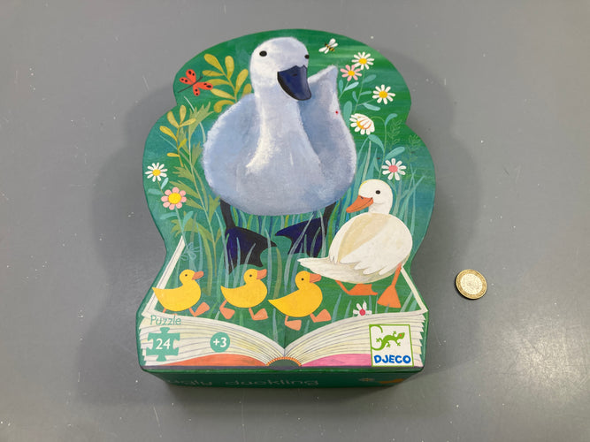 Puzzle silhouette 24 pcs Le vilain petit canard, boîte forme, vert, 3+, moins cher chez Petit Kiwi