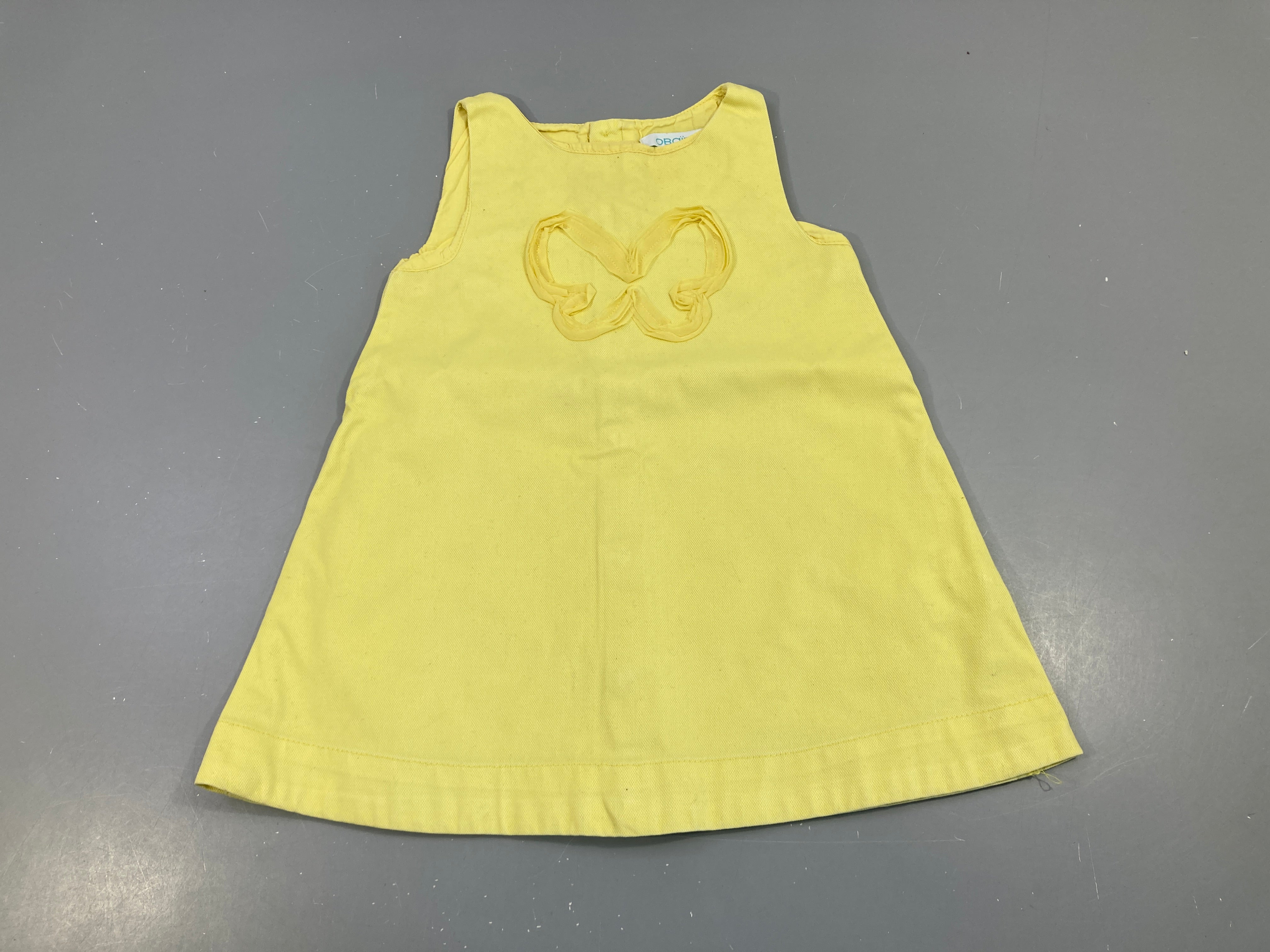 Robe s.m toile jaune papillon tulle