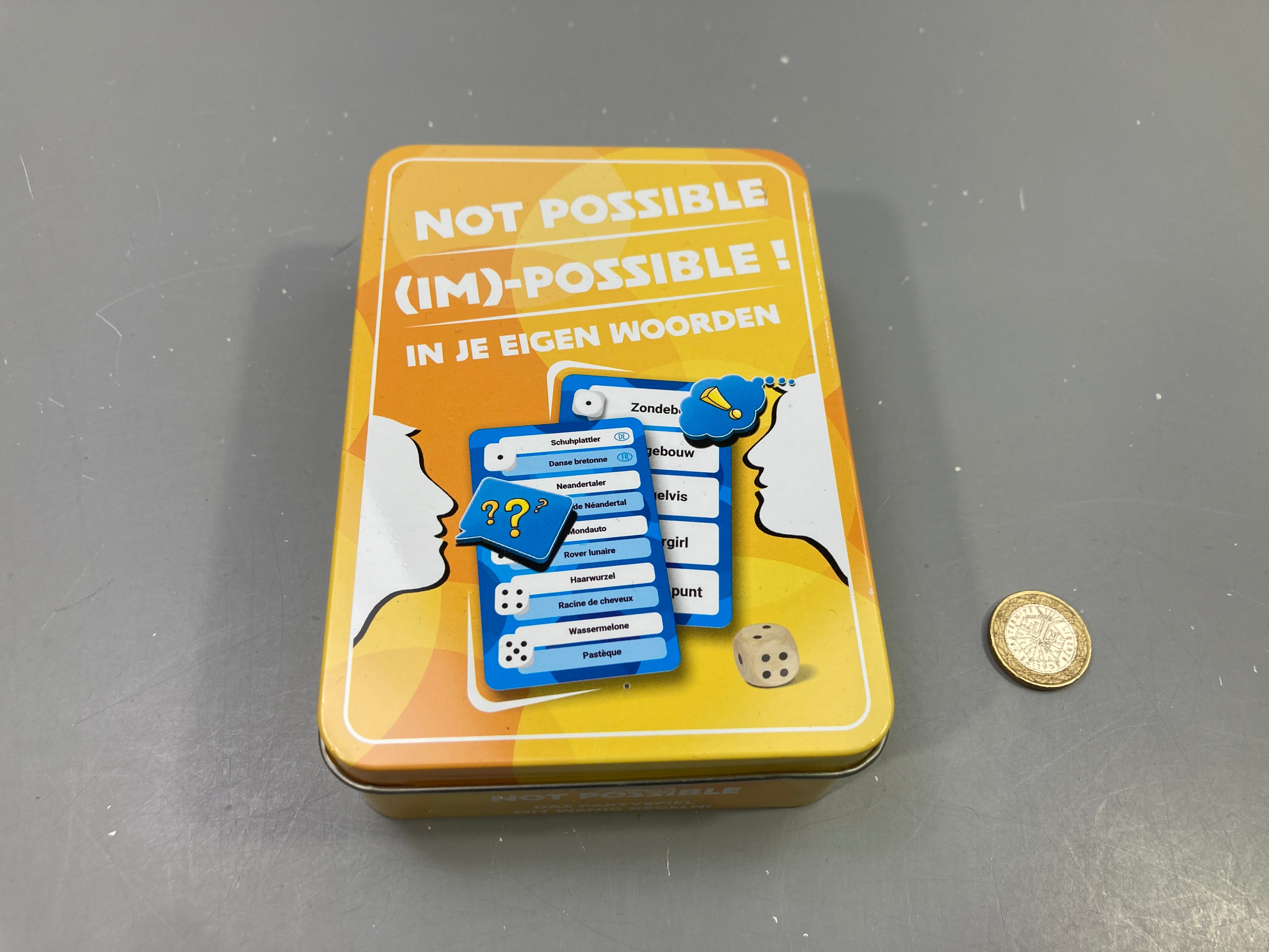 Jeu d'ambiance Not Possible (Im)-possible ! (NL/FR/DE), boîte métal, dé