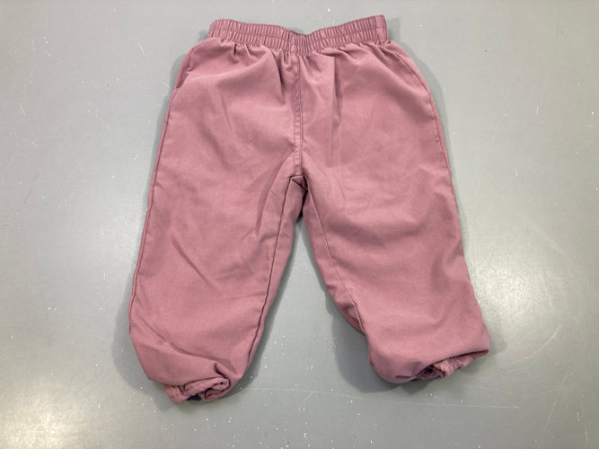 Pantalon mauve clair, taille et chevilles élastiques, moins cher chez Petit Kiwi