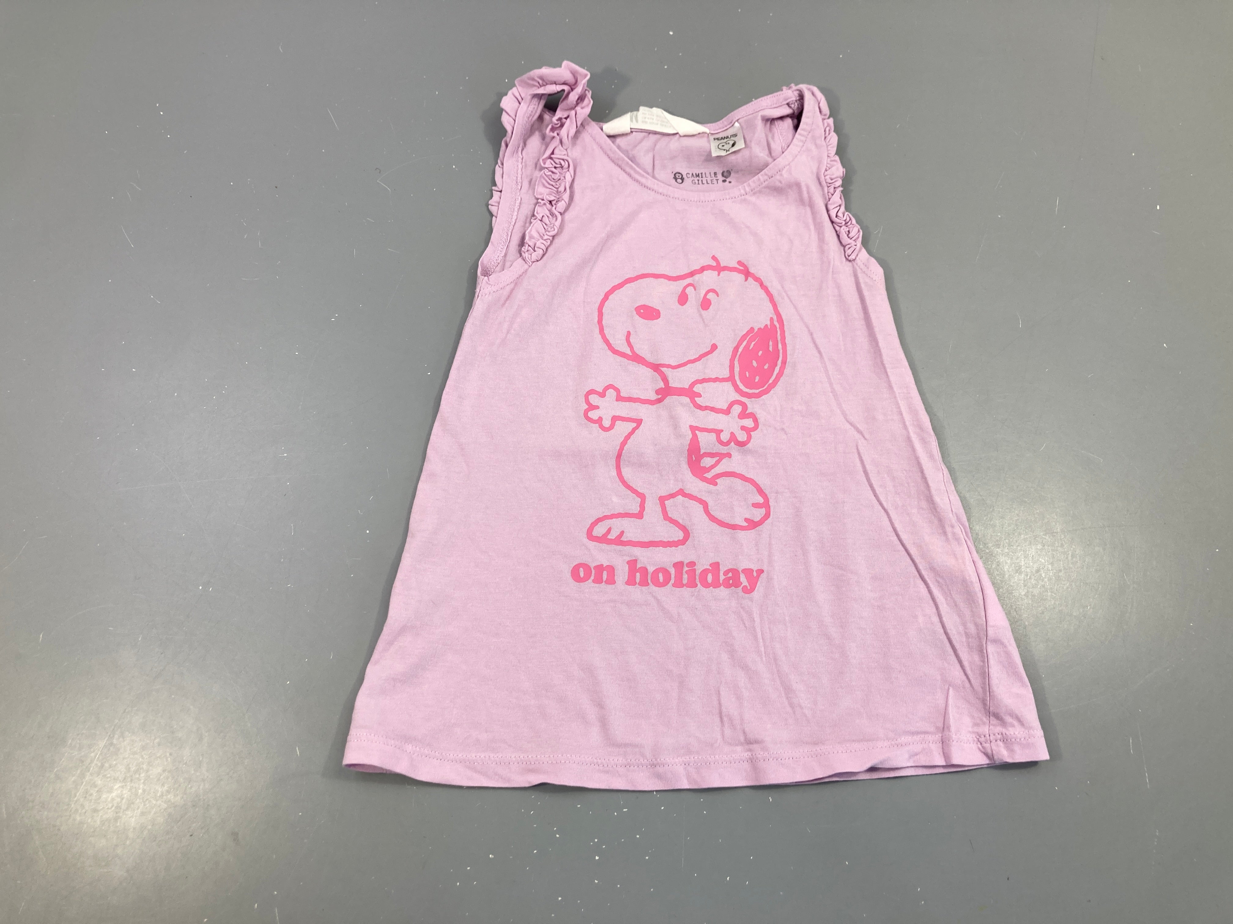 Débardeur mauve Snoopy