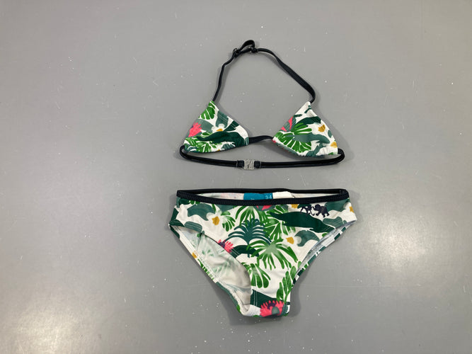 Bikini blanc feuilles Mowgli, moins cher chez Petit Kiwi