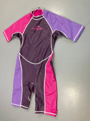 Combi anti-uv anti froid rose/mauve, moins cher chez Petit Kiwi