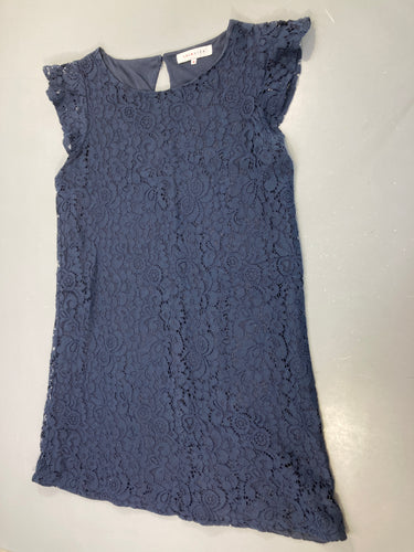 Robe m.c bleu marine broderies, moins cher chez Petit Kiwi