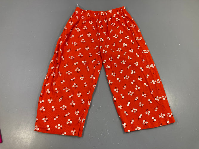 Pantalon molleton orange fleurs blanc, moins cher chez Petit Kiwi