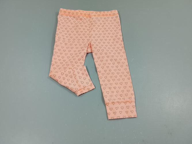Legging saumon, motifs coeurs, moins cher chez Petit Kiwi