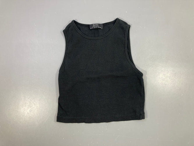 T-shirt s.m cropped côtelé noir, moins cher chez Petit Kiwi