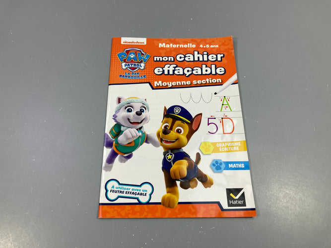 Mon cahier effaçable moyenne section 4-5a, moins cher chez Petit Kiwi