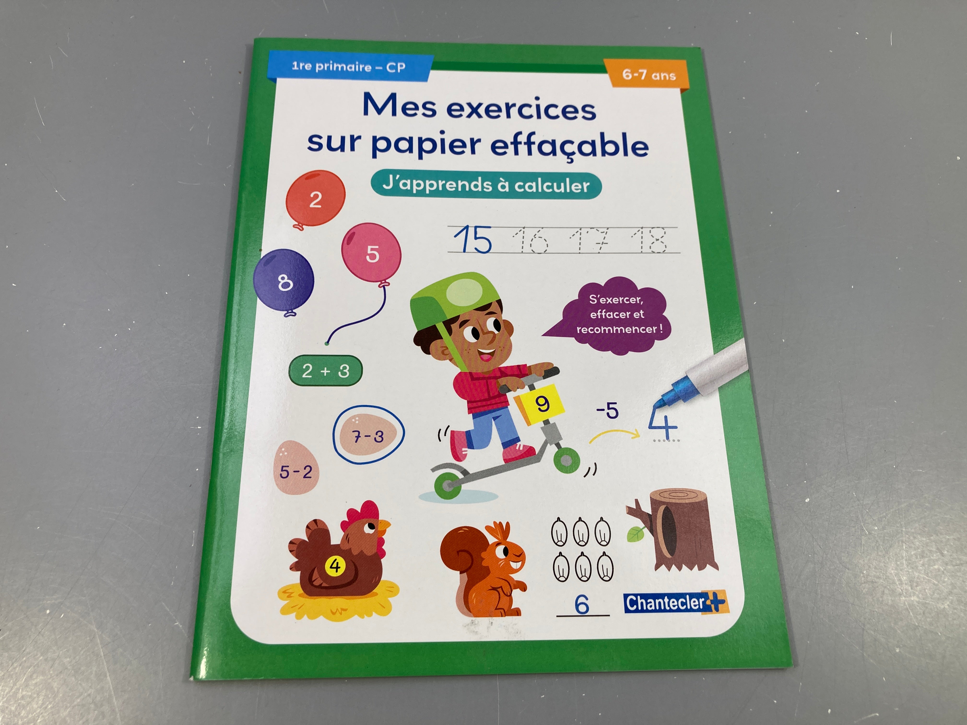 Mes exercies sur papier effaçable-J'apprends à calculer 6-7a