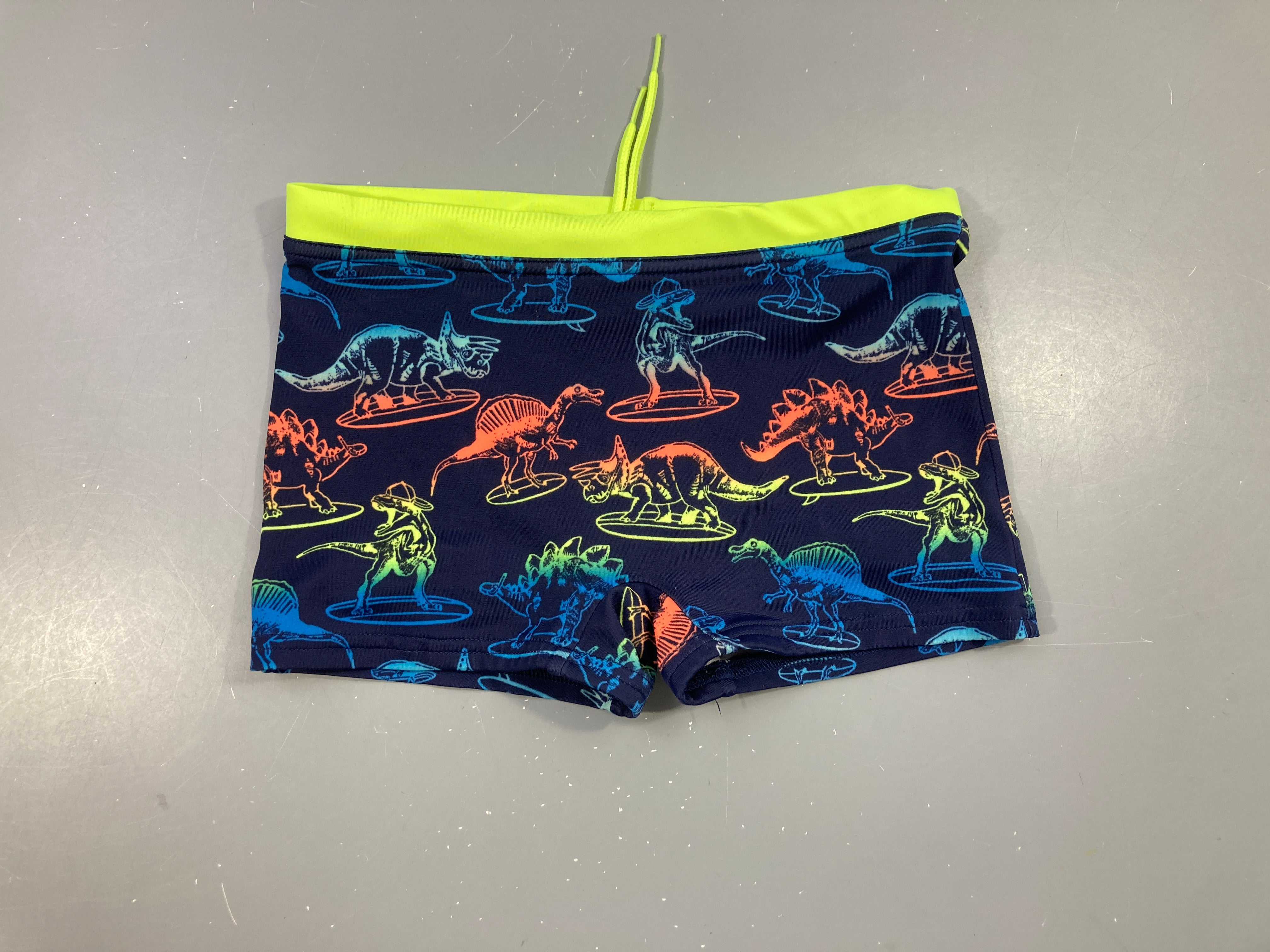 Maillot boxer bleu dinos élastique vert flash