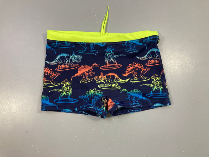 Maillot boxer bleu dinos élastique vert flash, moins cher chez Petit Kiwi