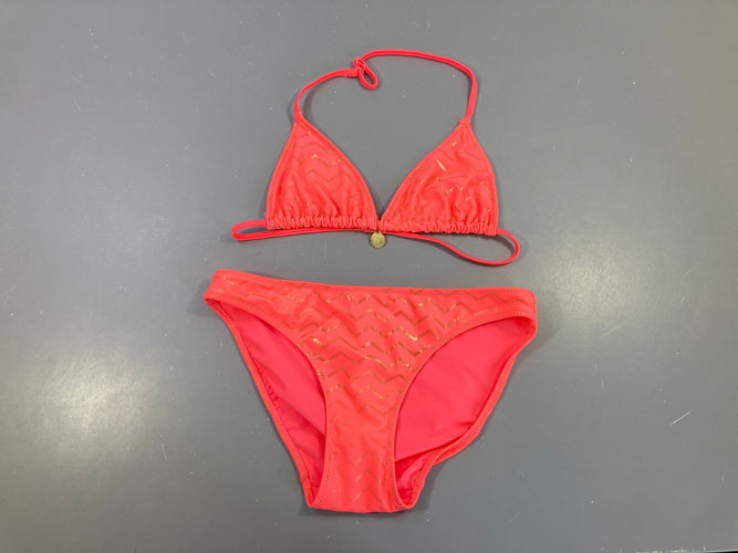 Bikini rose néon chevrons, moins cher chez Petit Kiwi