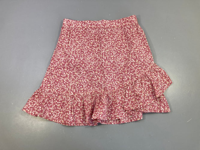 Jupe rose fleurie volants, moins cher chez Petit Kiwi