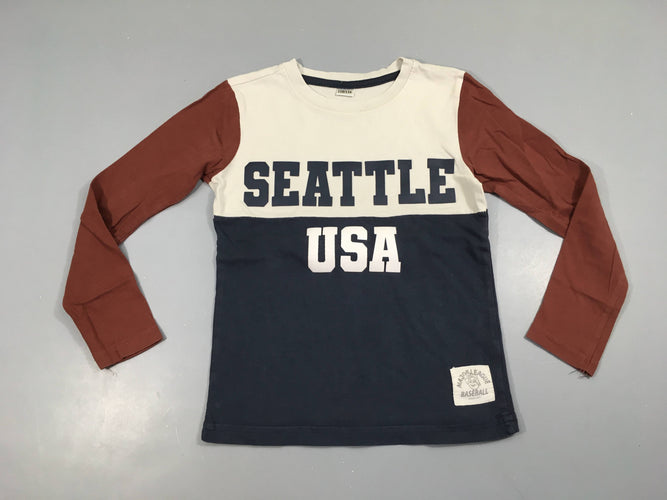 T-shirt m.l bleu-brun-beige Seattle, moins cher chez Petit Kiwi