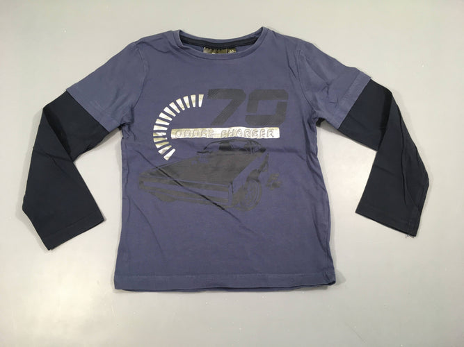 T-shirt m.l bleu foncé voiture, moins cher chez Petit Kiwi