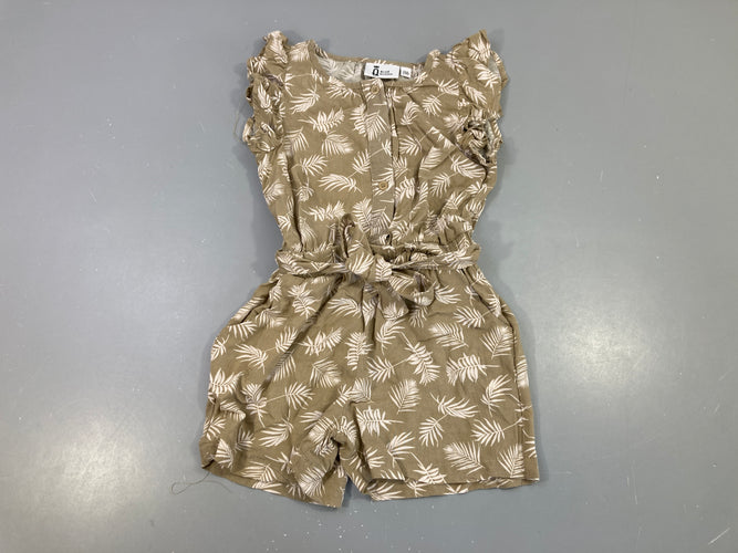 Combishort m.c beige feuillage ceinture, moins cher chez Petit Kiwi