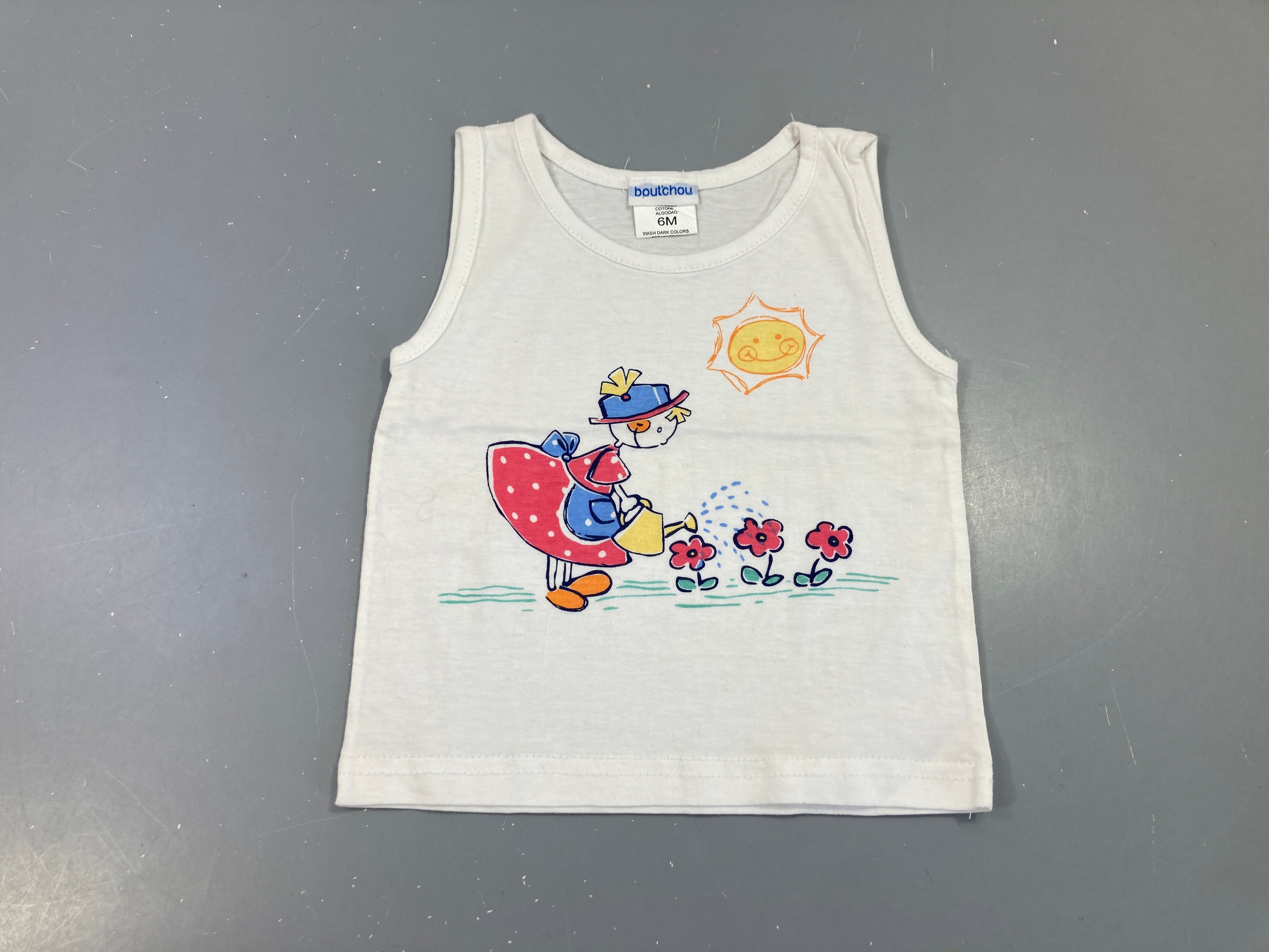 T-shirt s.m blanc fille fleurs