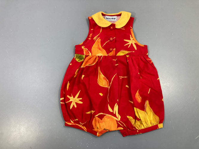 Baborteuse rose motifs jaunes col (taille estimée), moins cher chez Petit Kiwi