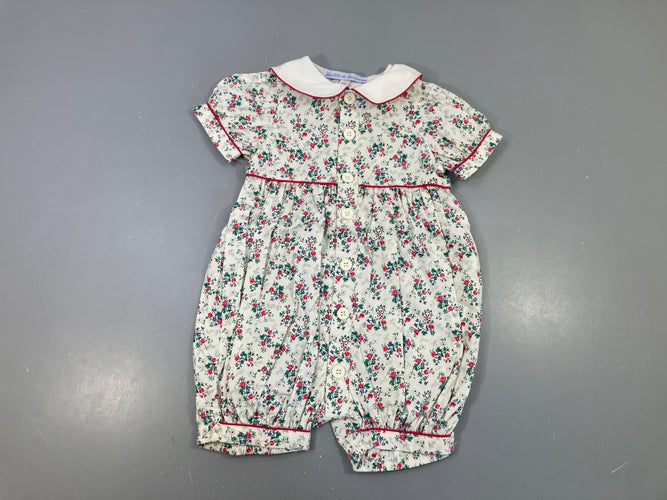 Combinaison m.c blanche fleurie con, moins cher chez Petit Kiwi