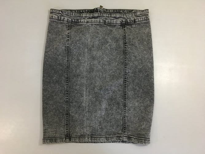 Jupe en jean gris effet délavé, moins cher chez Petit Kiwi